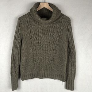 BANANA REPUBLIC Italian Wool Alpaca Turtleneck Sweater Women's Small Gray Chunky
